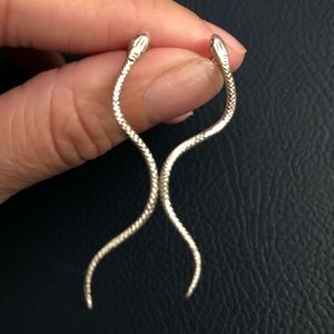 Sterling silver snake earrings
